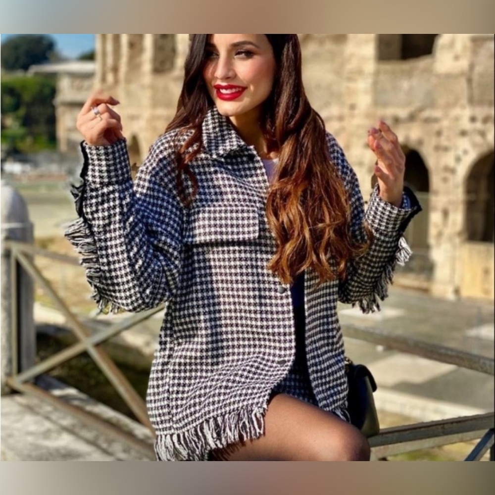 Zara Houndstooth Overshirt